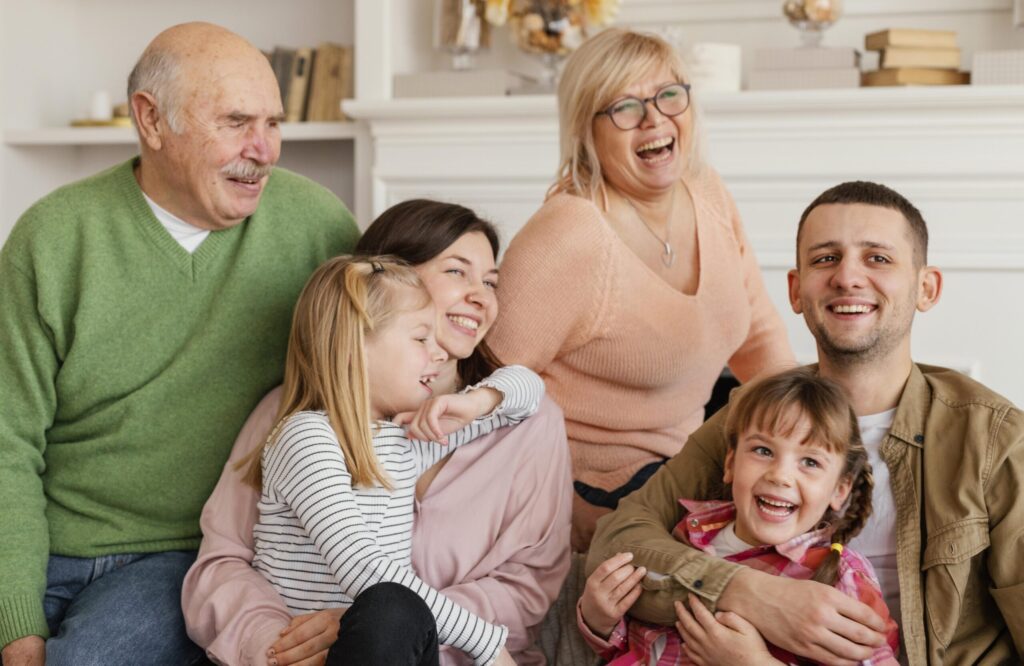 A happy multigenerational family